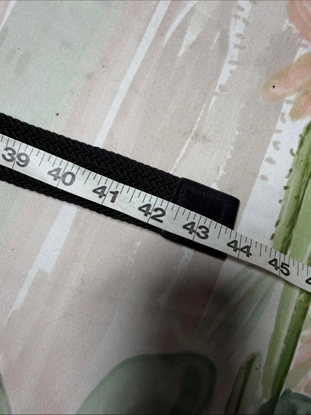 Black Braided Men’s Belt with Silver Buckle sz 40